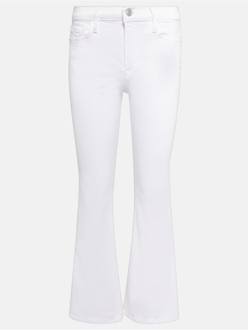 Le Crop Mini Boot with eyelets White Flared Jeans - Classic High-Rise Stretch